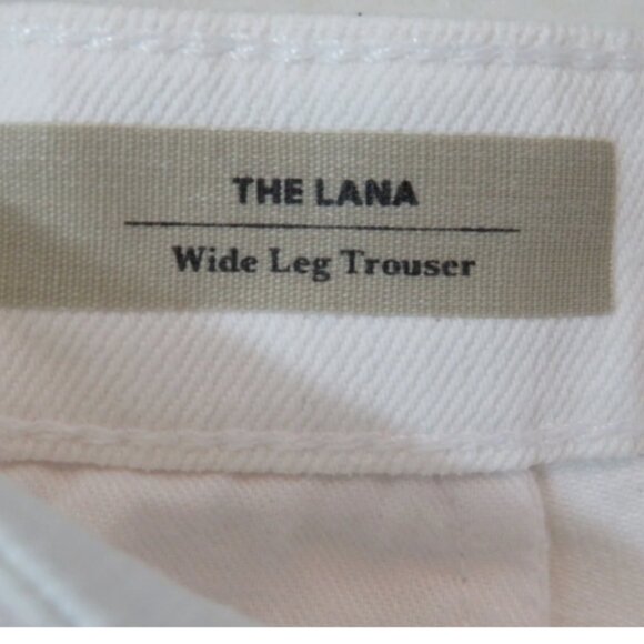 AG Adriano Goldschmied Size 32 The Lana Wide Leg Trouser Pants White High Rise - Picture 3 of 9